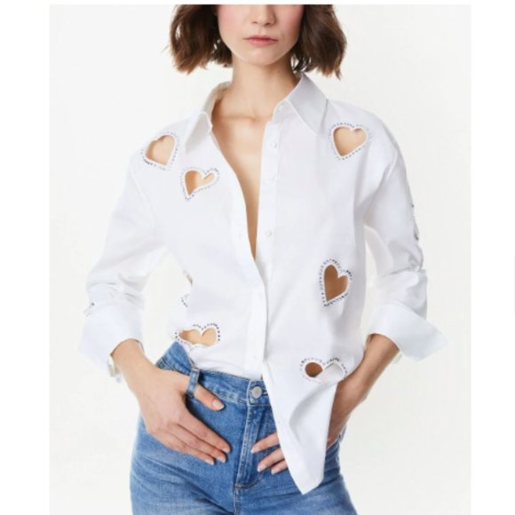 Alice + Olivia | Finely cut-out heart shirt - Picture 2 of 12